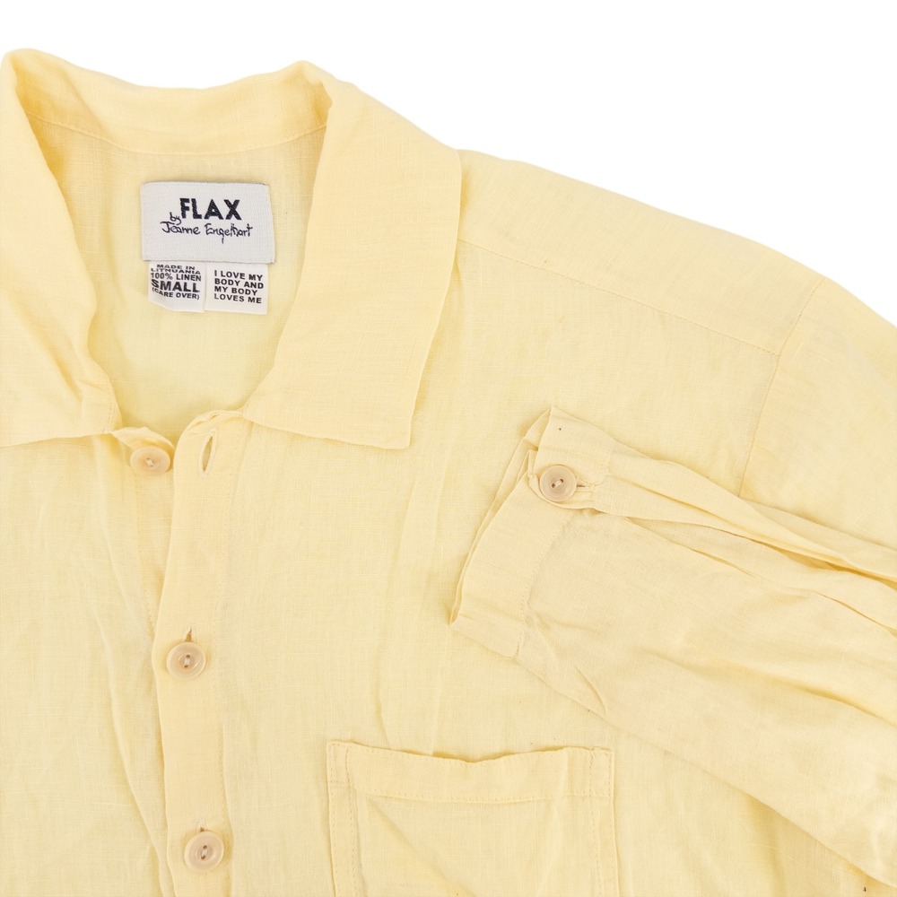 Flax Jeanne Engelhart Mens Small Long Sleeve‎ 100% Linen Oversized Button Shirt